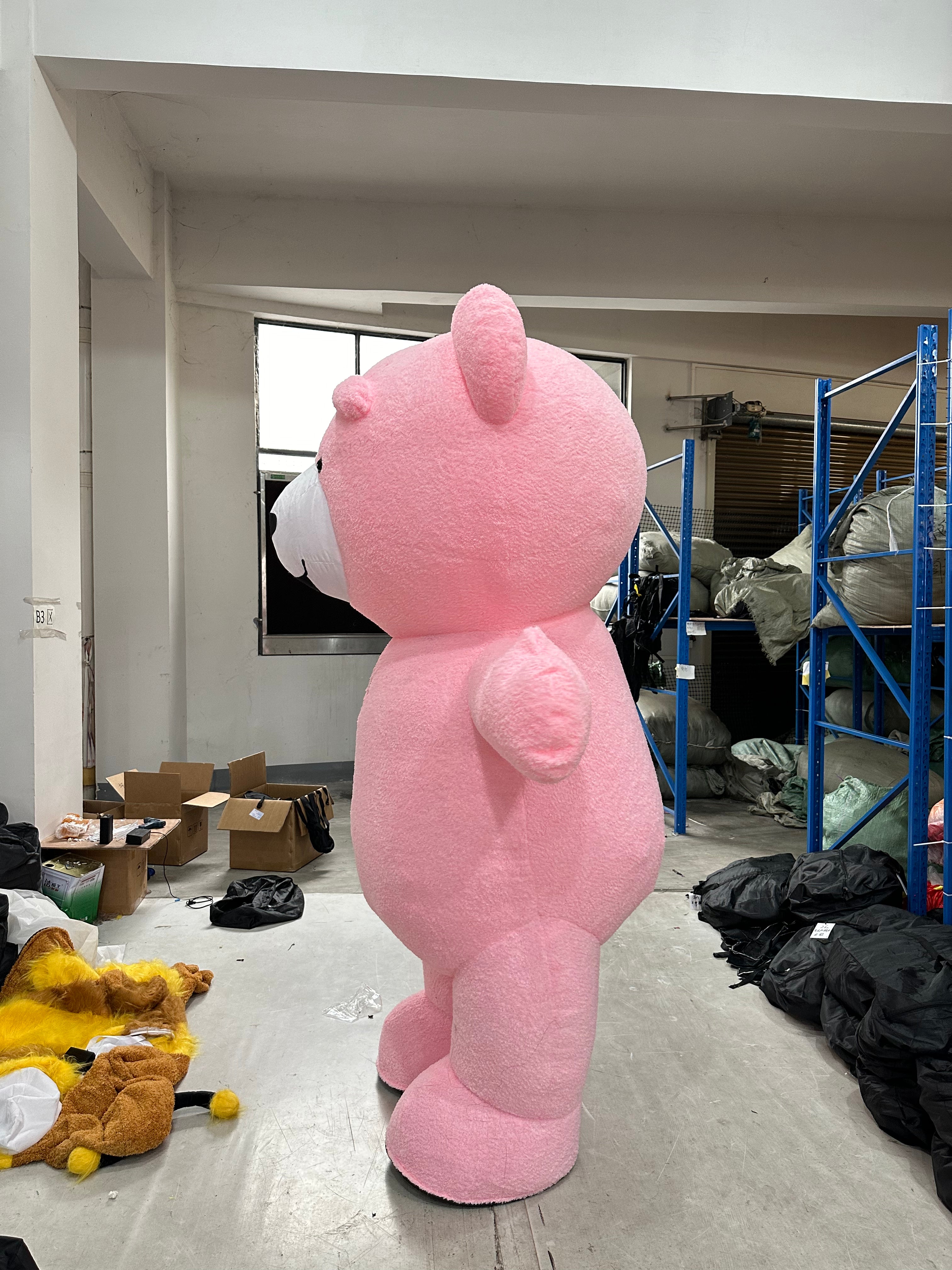 Pink Bear Mascot Costume