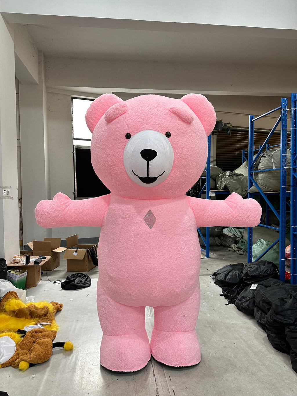 Pink Bear Mascot Costume