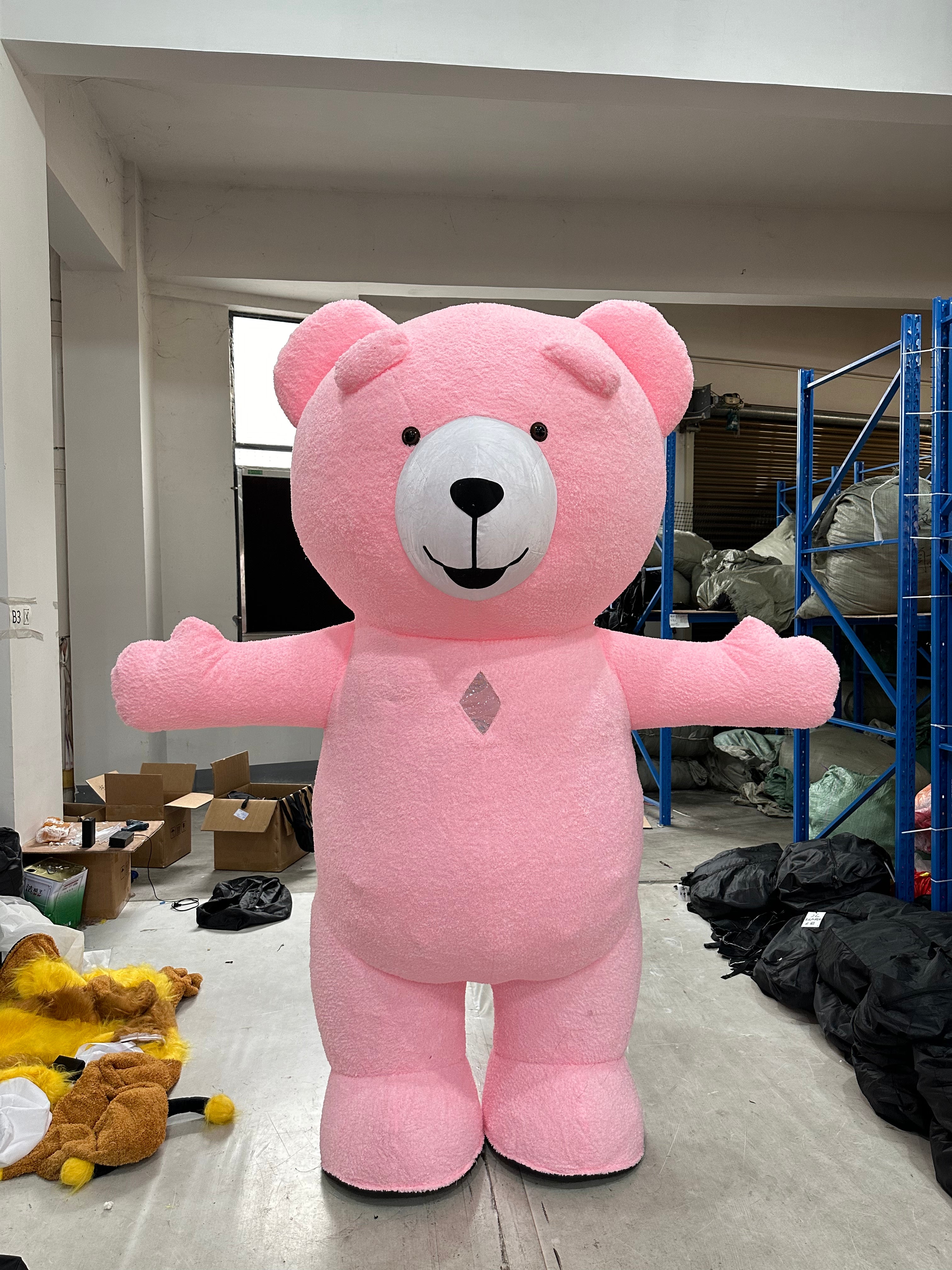Pink Bear Mascot Costume