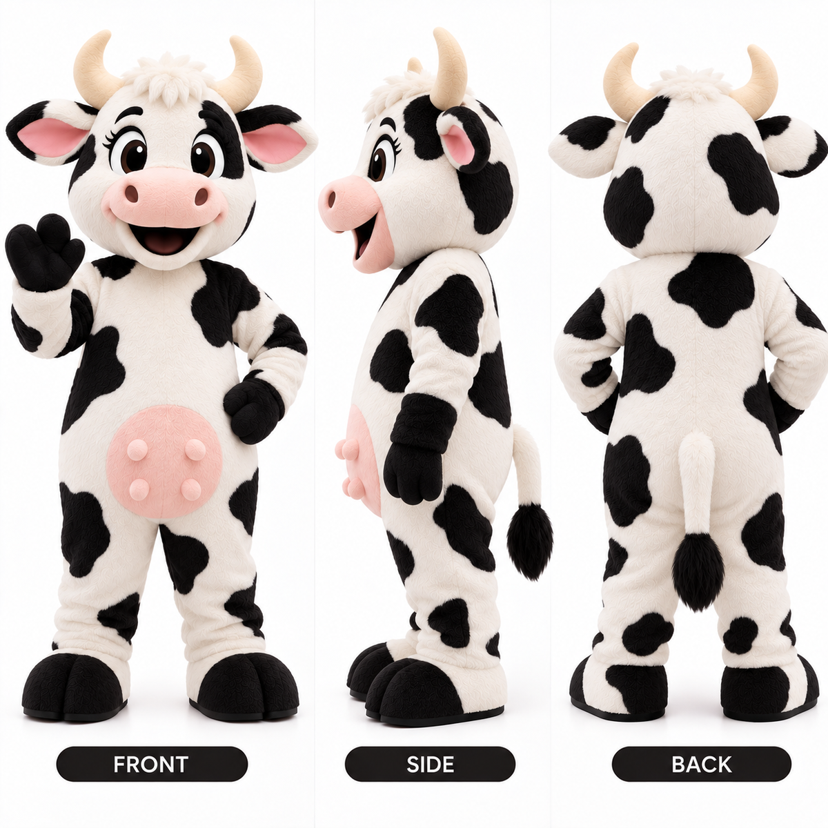 Custom Cow Mascot Costume – Professional Farm Animal Mascot Suit