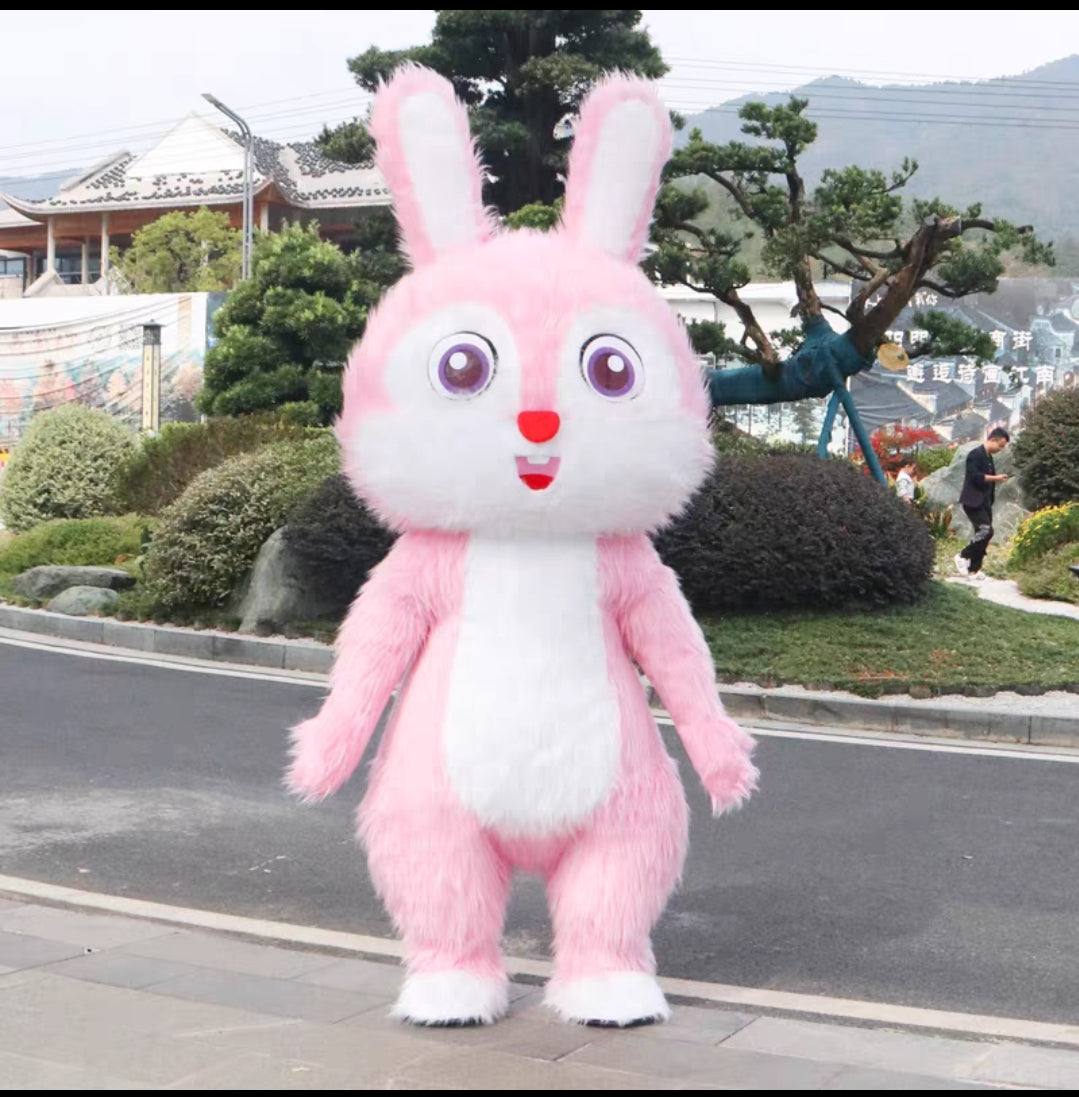 Pink Bunny Mascot Costume