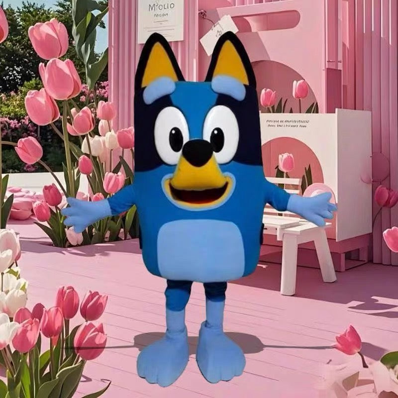 Blue Cartoon Puppy Mascot Costume