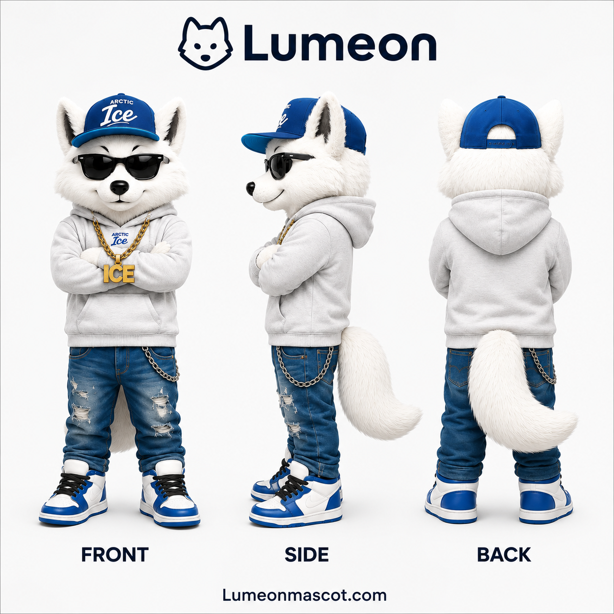 Custom Polar Wolf Mascot Costume