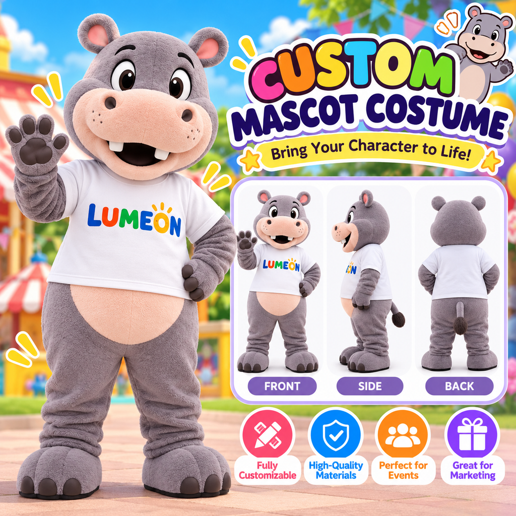 Custom Hippo Mascot Costume – Professional Animal