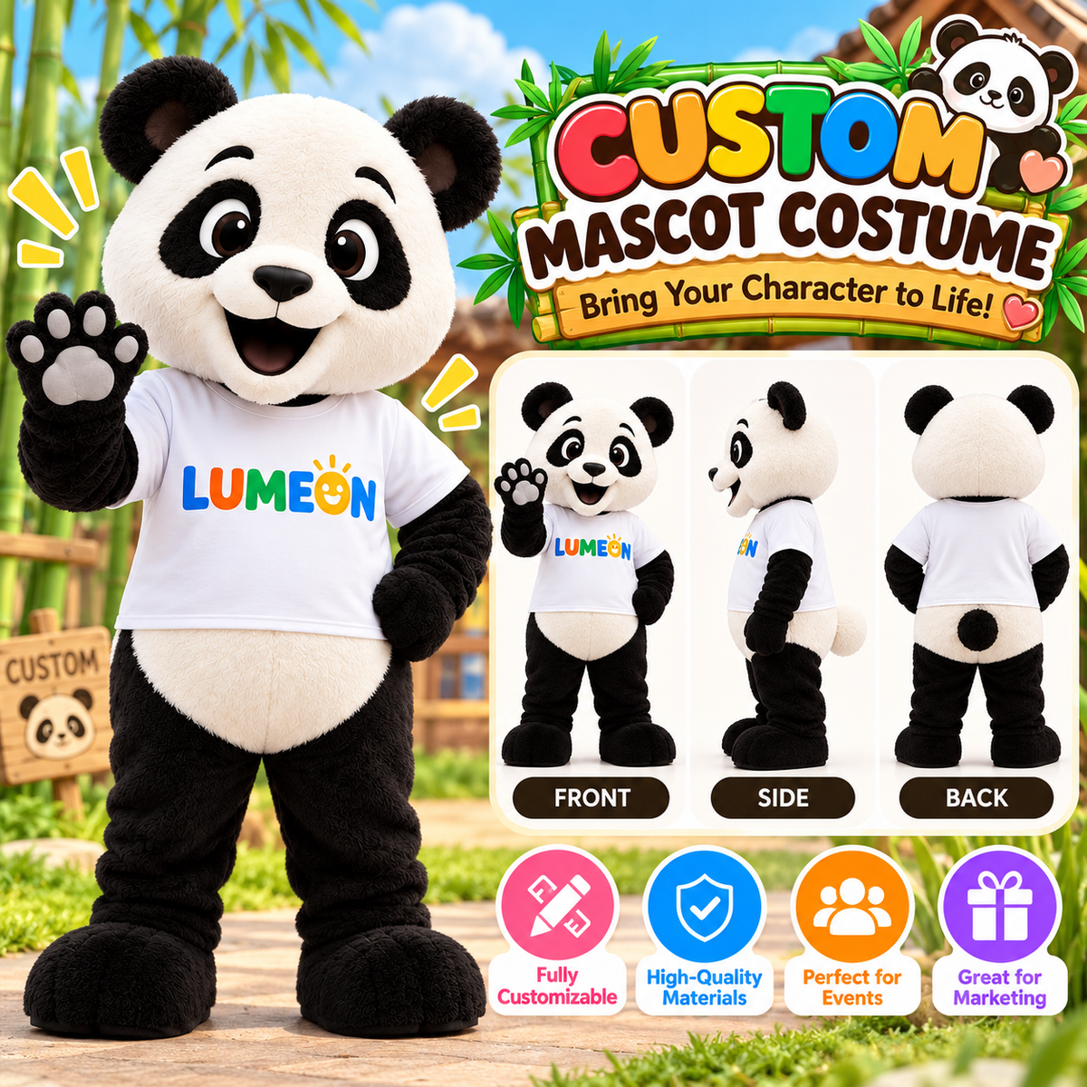 Custom Panda Mascot Costume – Professional Animal