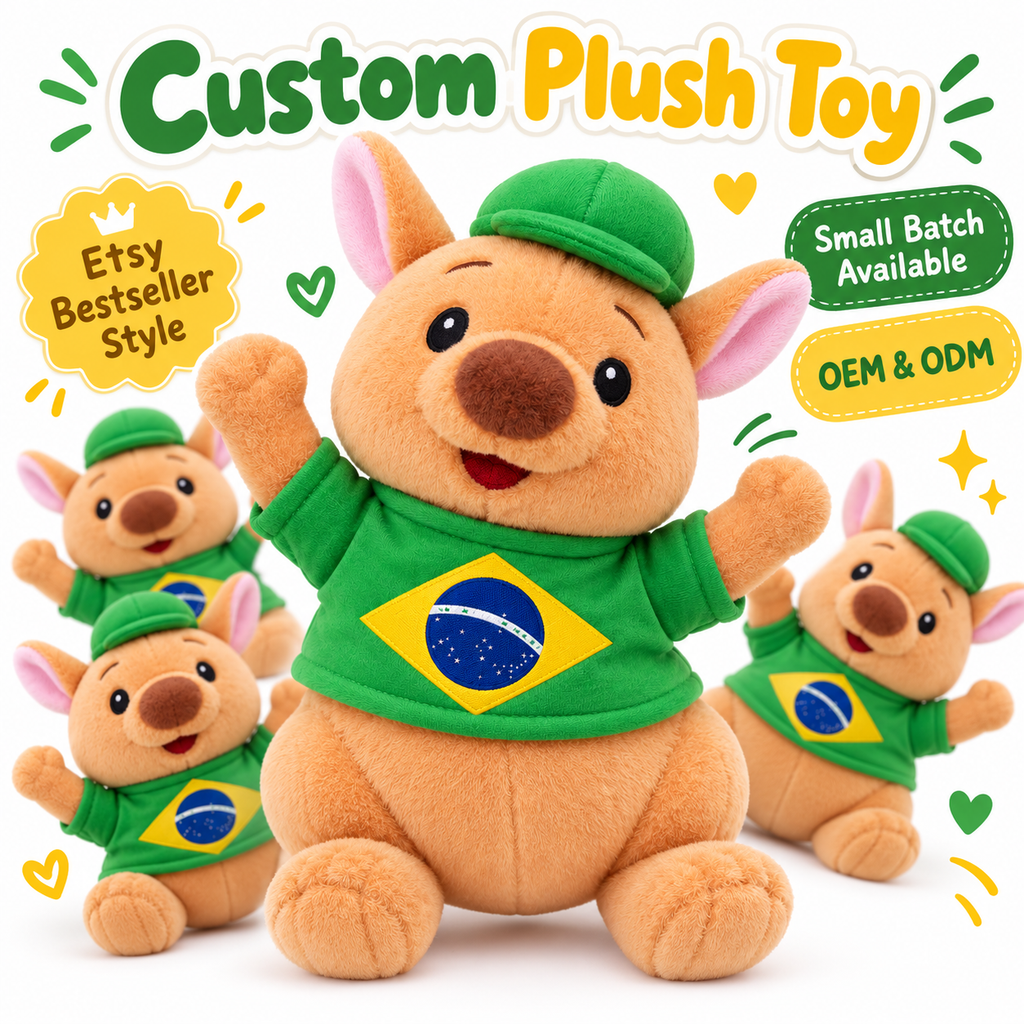 Bulk Custom Plush Toys with Logo – 100 PCS Minimum