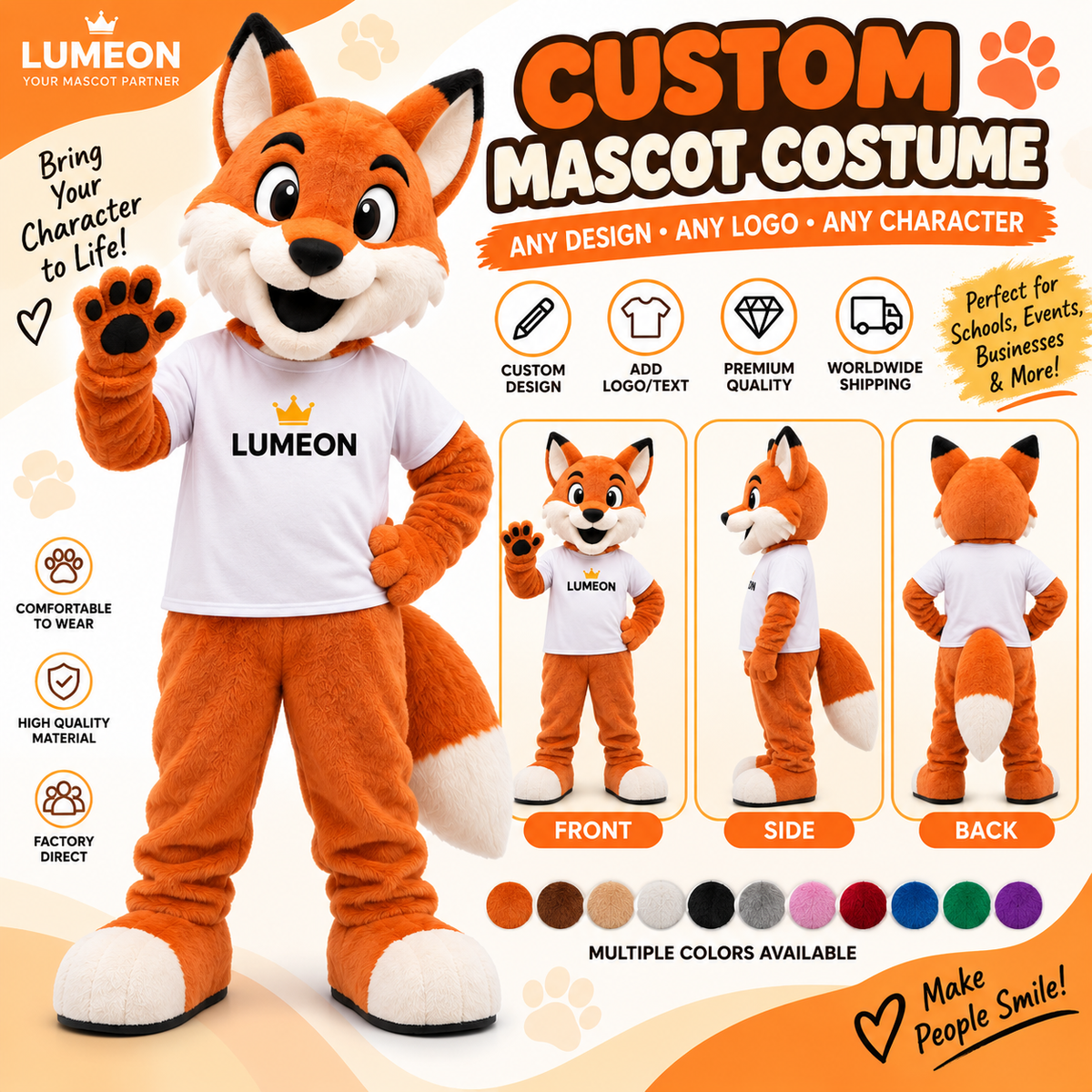 Animal Custom Fox Mascot Costume
