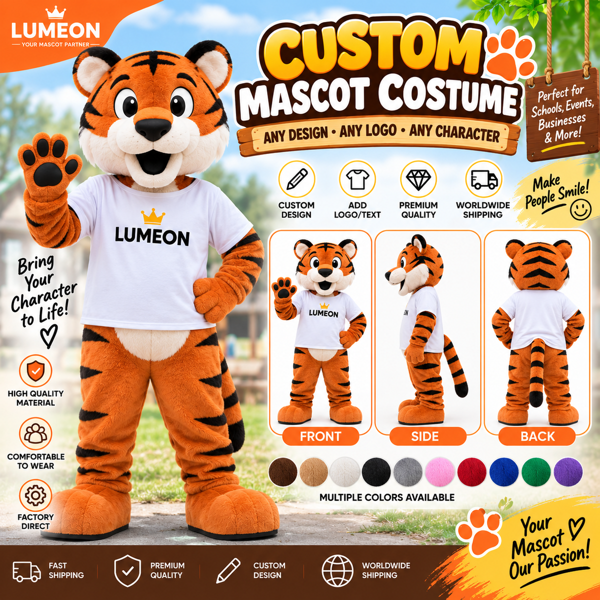 Animal Custom Tiger Mascot Costume