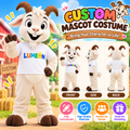 ustom Goat Mascot Costume – Professional Farm Animal Mascot Suit
