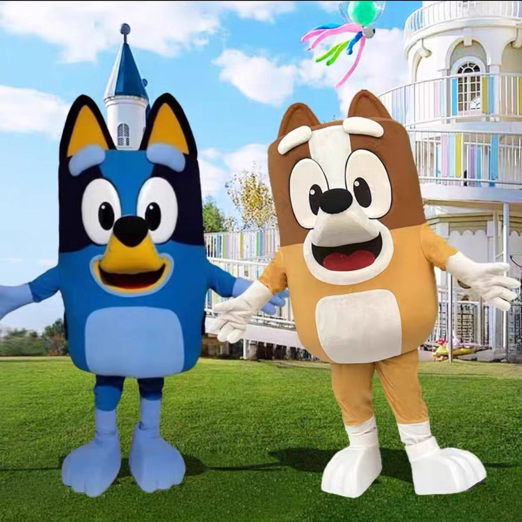 Blue Cartoon Puppy Mascot Costume