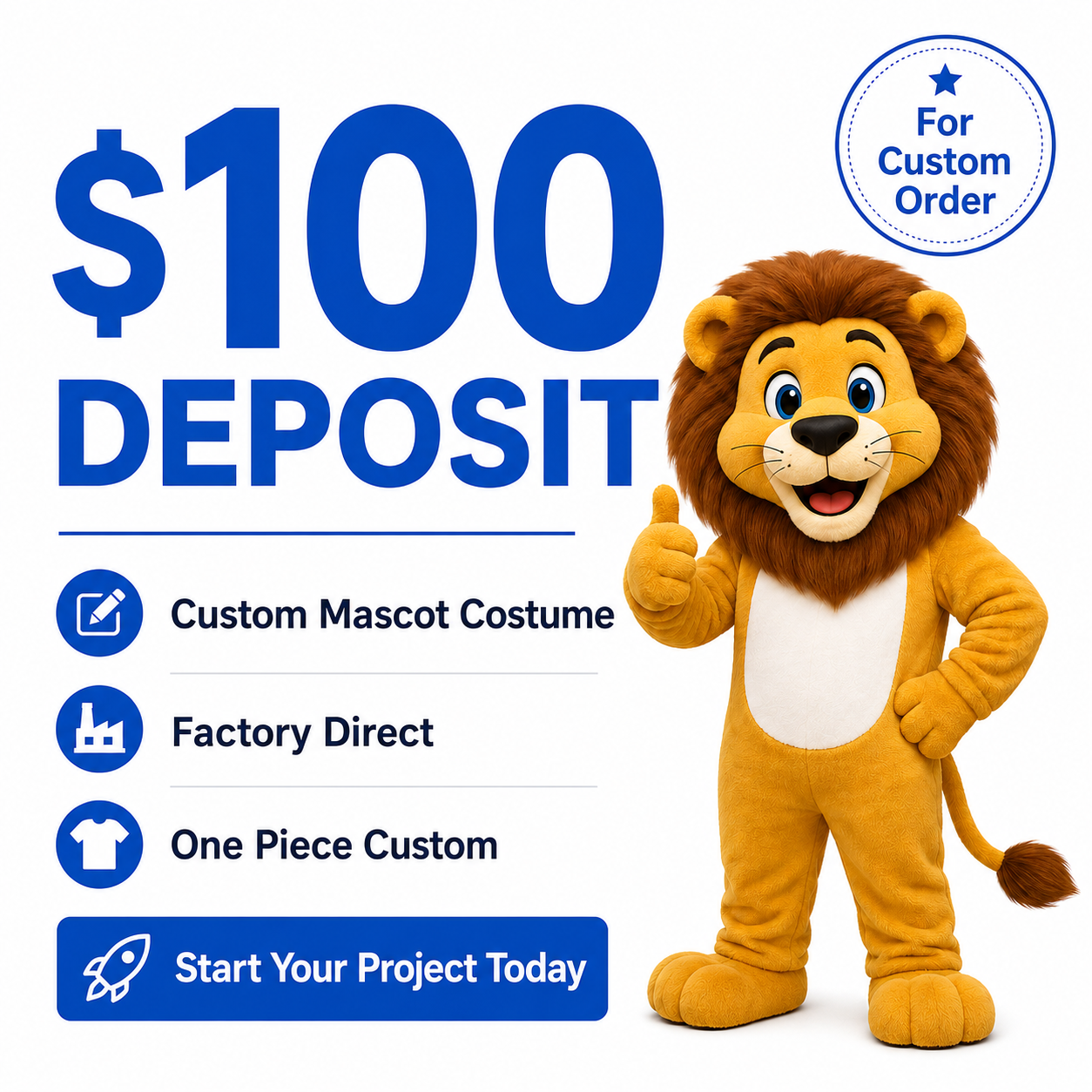 Deposit for mascot costume