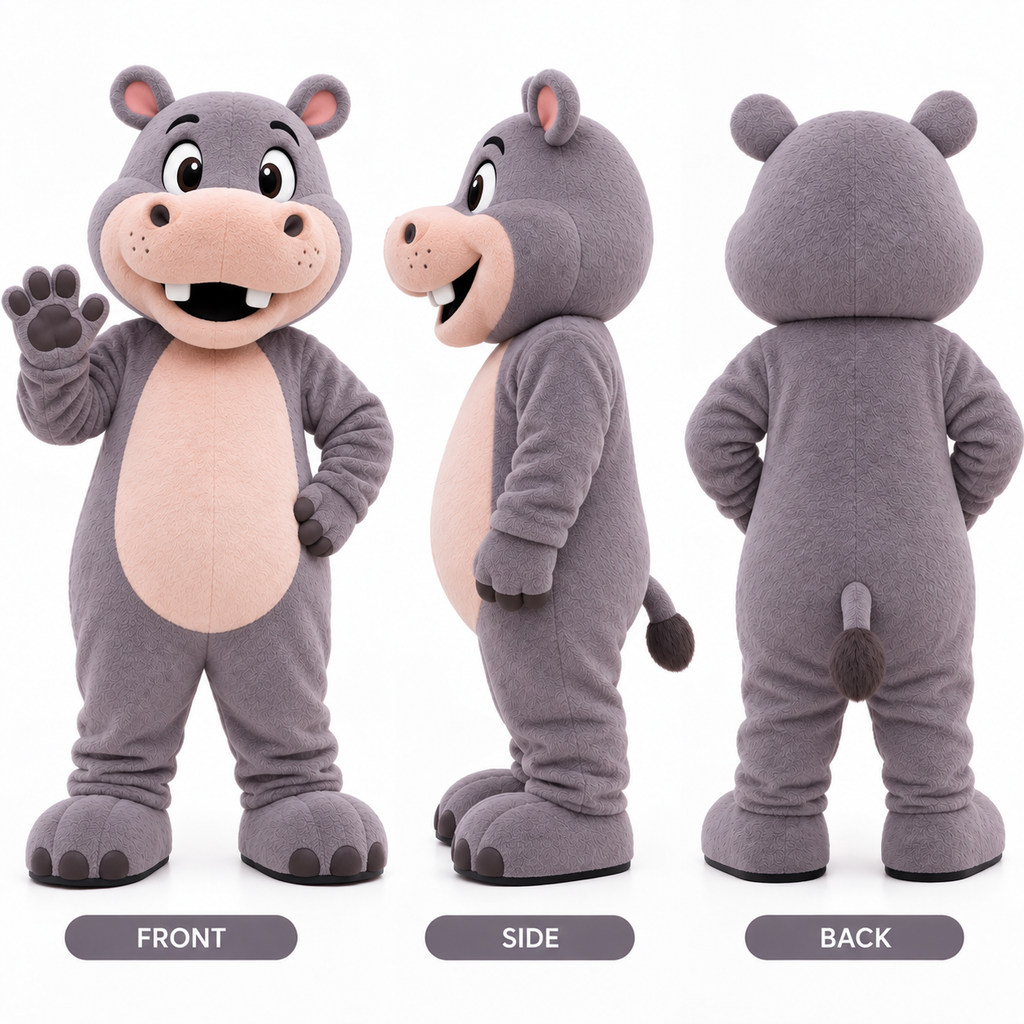Custom Hippo Mascot Costume – Professional Animal