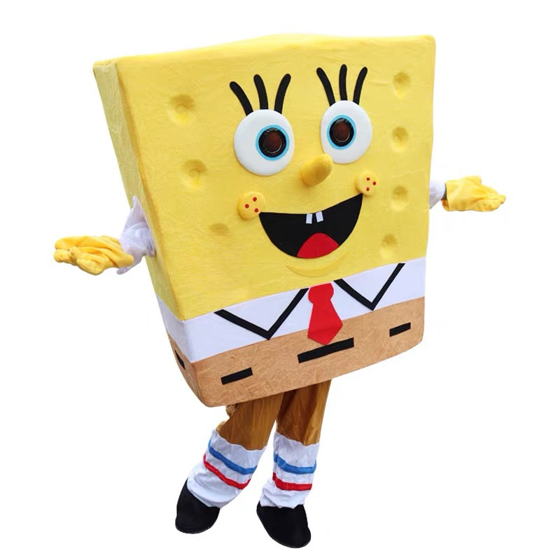 Yellow Square Cartoon Mascot Costume