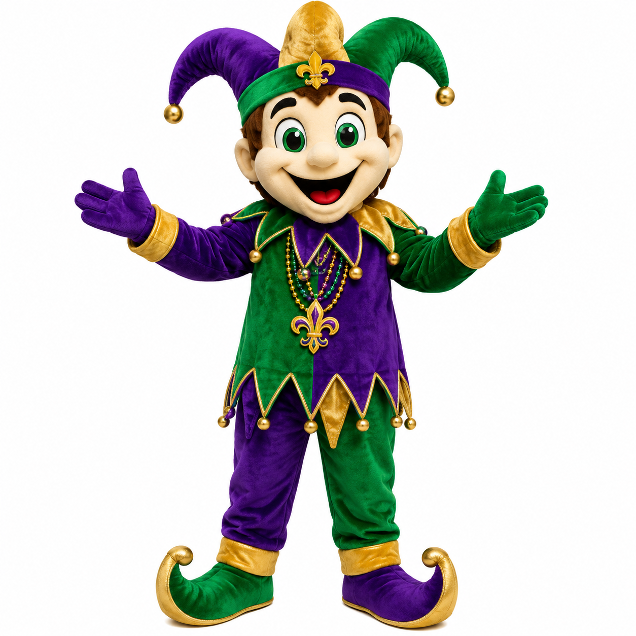 Custom Mardi Gras Jester Mascot Costume