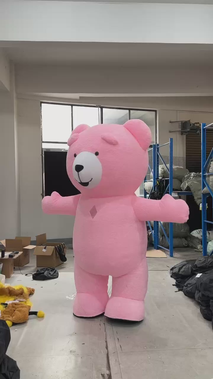 Pink Bear Mascot Costume
