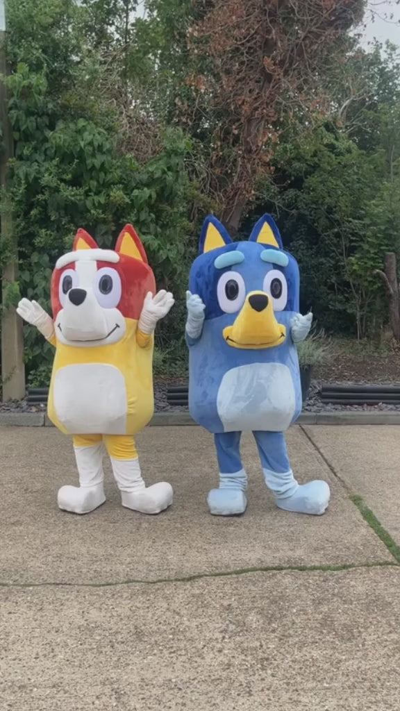 Blue Cartoon Puppy Mascot Costume
