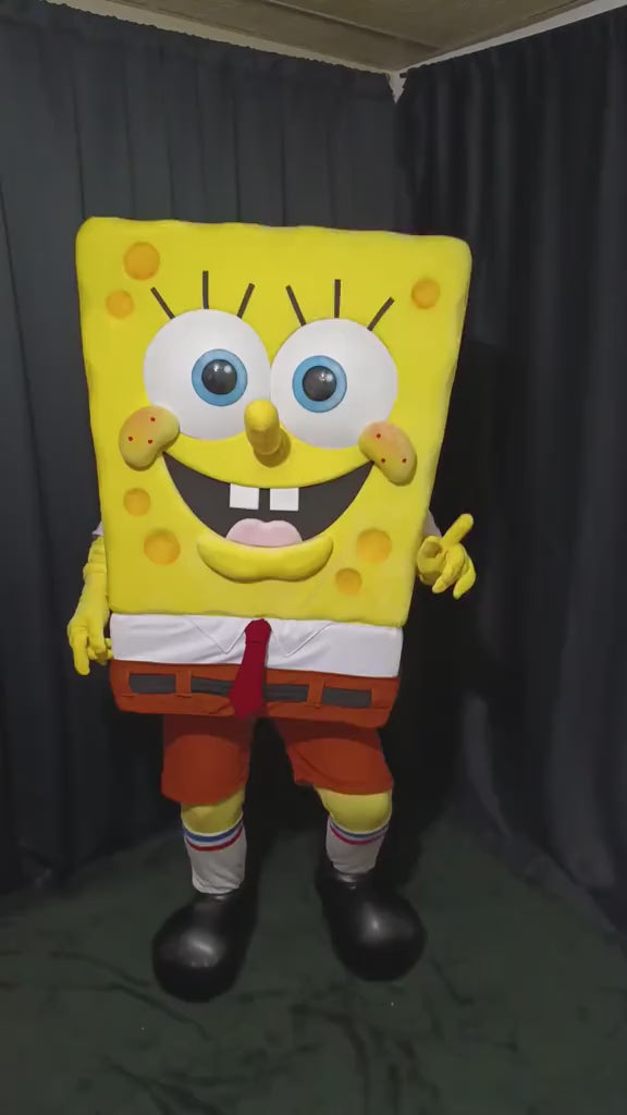Yellow Square Cartoon Mascot Costume