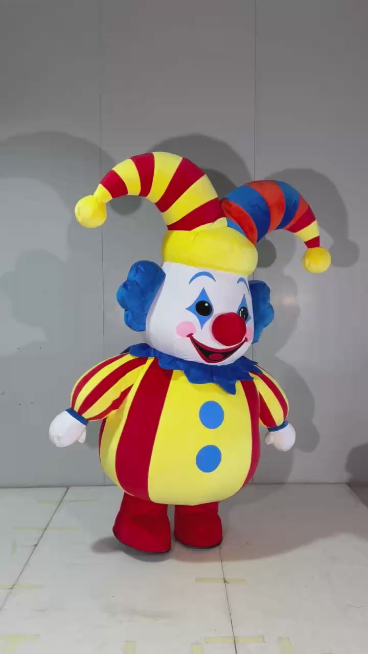 Inflatable Colorful Clown Mascot Costume