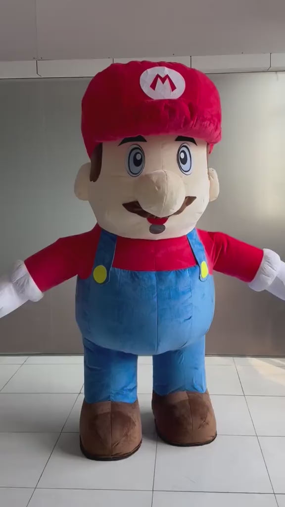 Red Hat Plumber Inflatable Mascot Costume